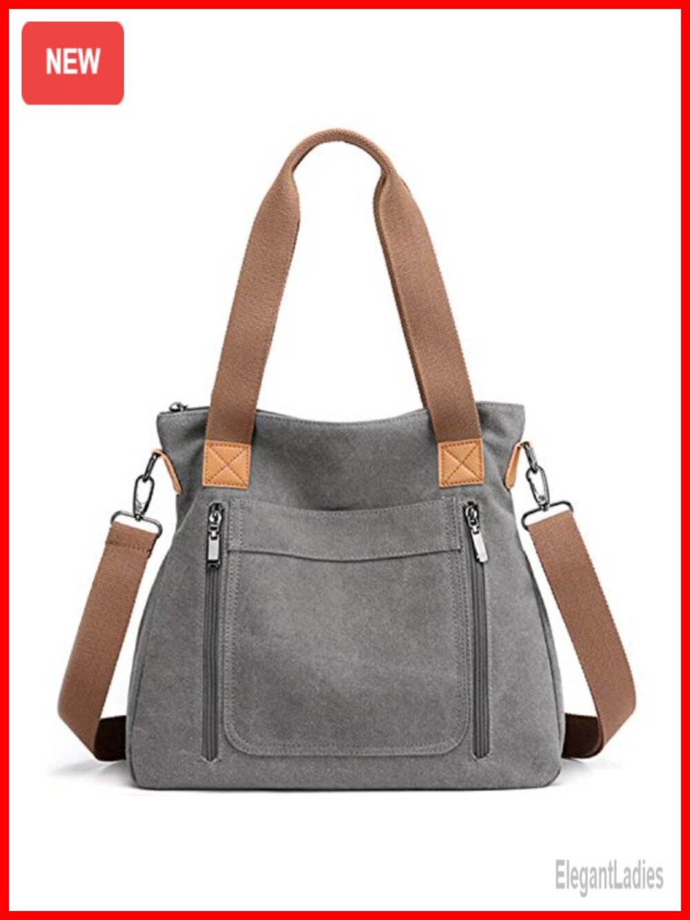 Canvas Tote Bag Work Shoulder Crossbody Vintage Multi-pocket Handbags